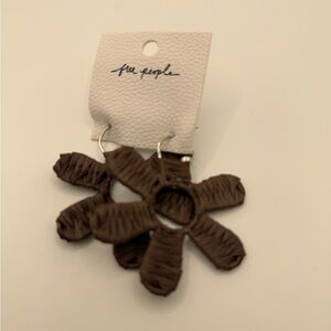 Free People Chocolate Brown Floral Earrings
